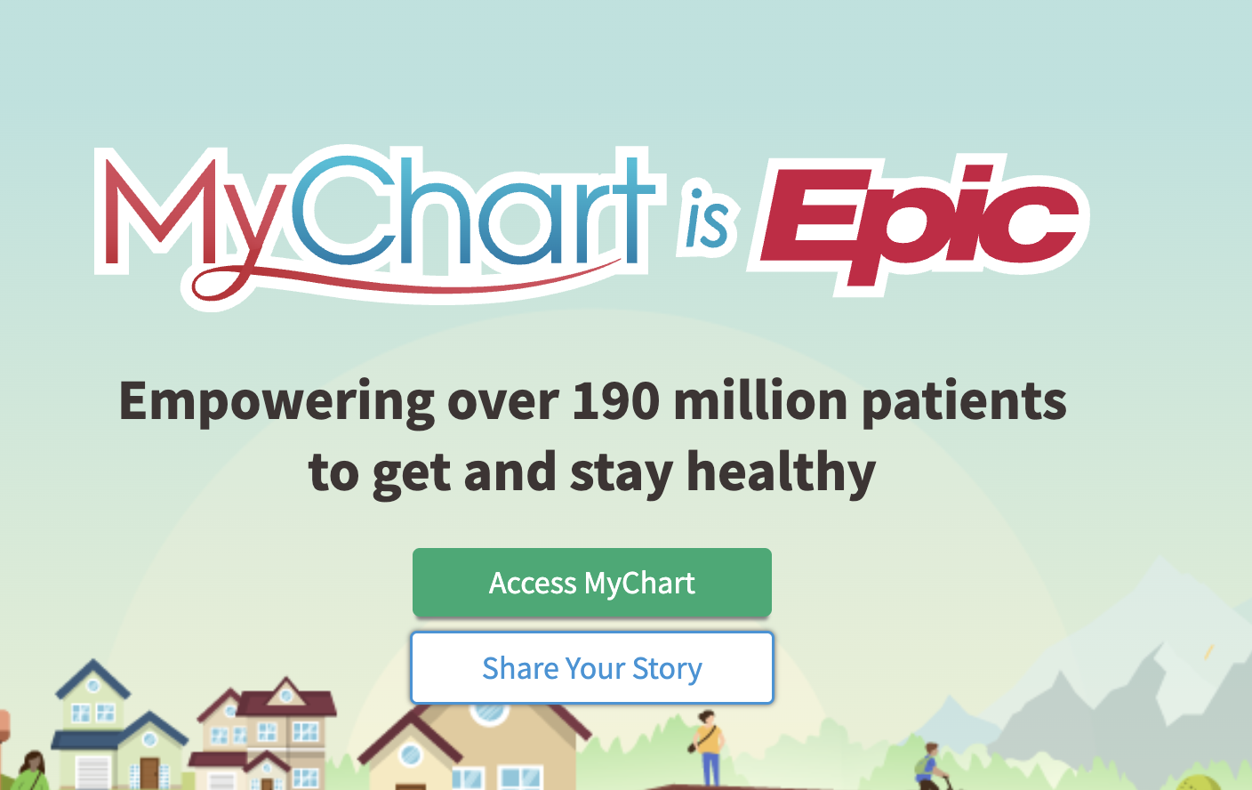 MyChart by Epic patient portal home page