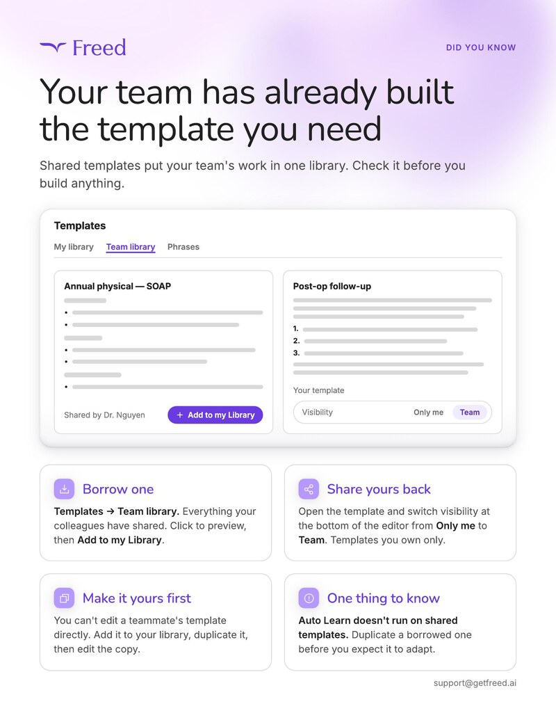 Find a template in your team library