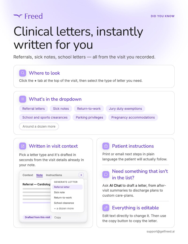 Write clinical letters