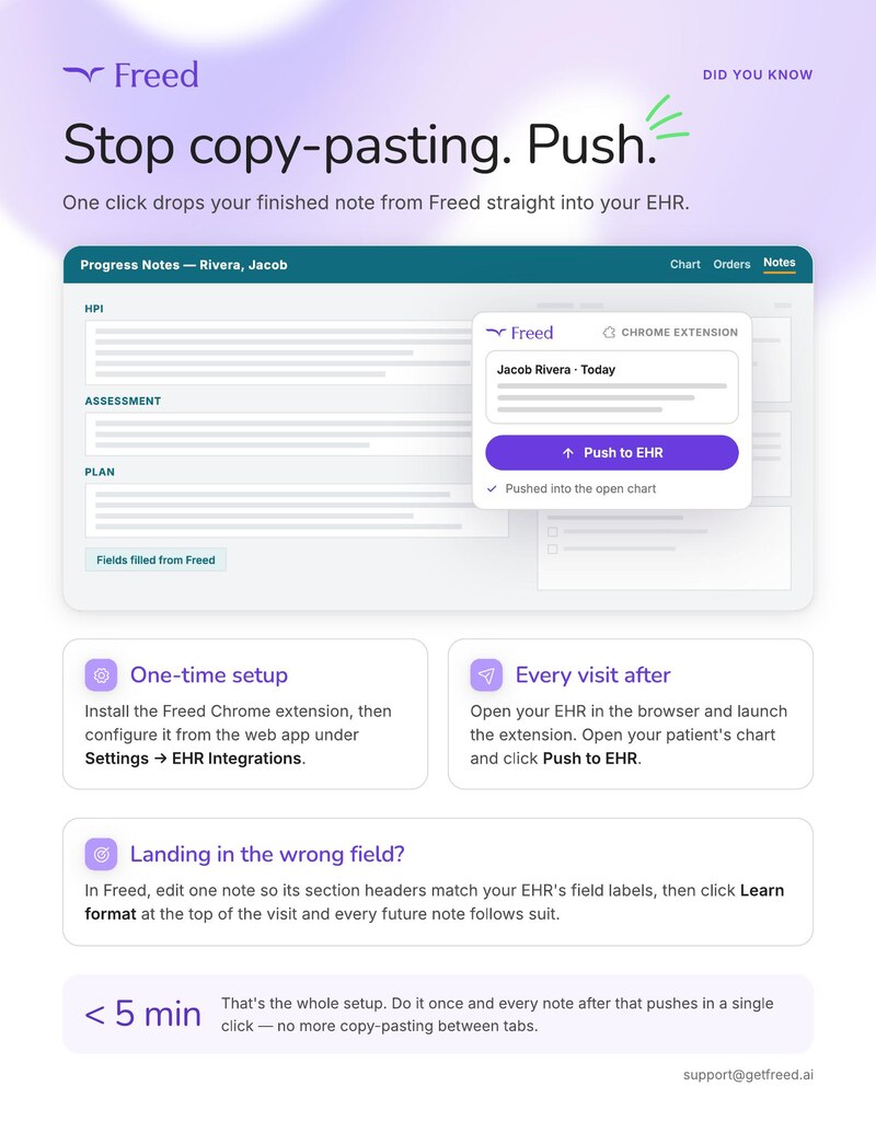 Push notes to your EHR