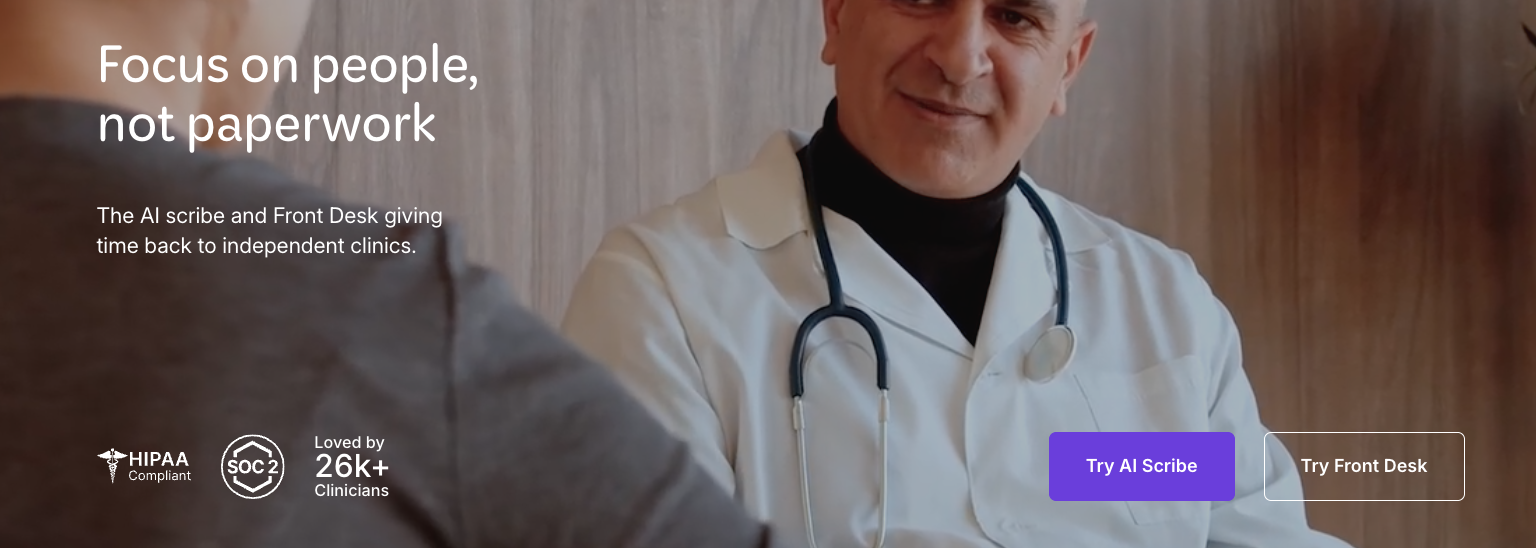 Freed Nabla alternative, AI scribe and front desk giving time back to independent clinics