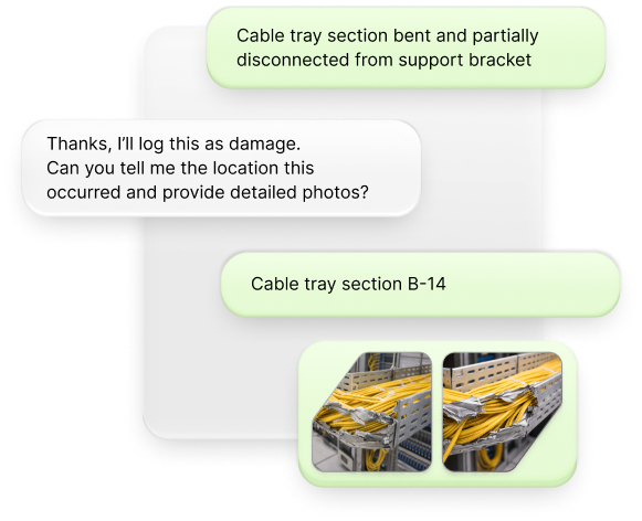Logging construction damage via WhatsApp