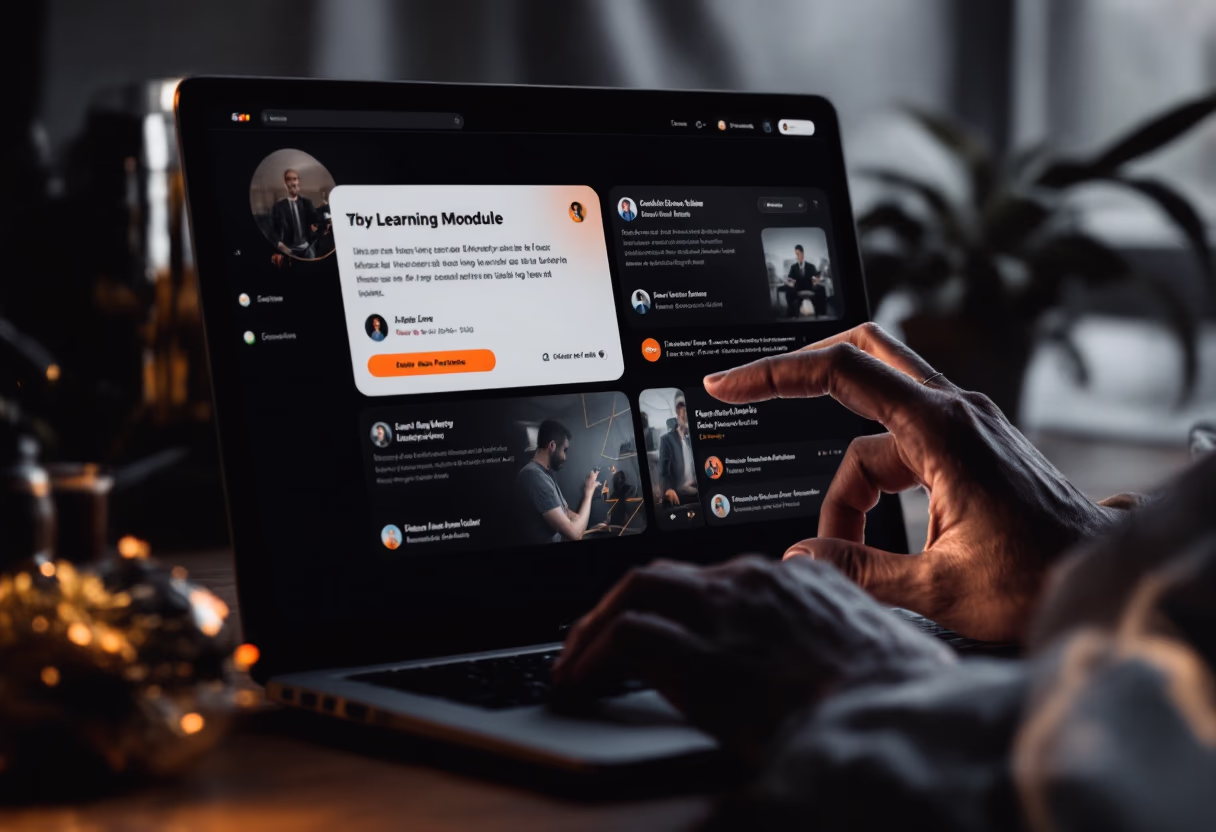 <subject>[interface] image of a screenshot of a learning module (for an edtech)</subject>