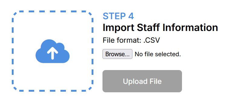 Moovent staff import and management interface