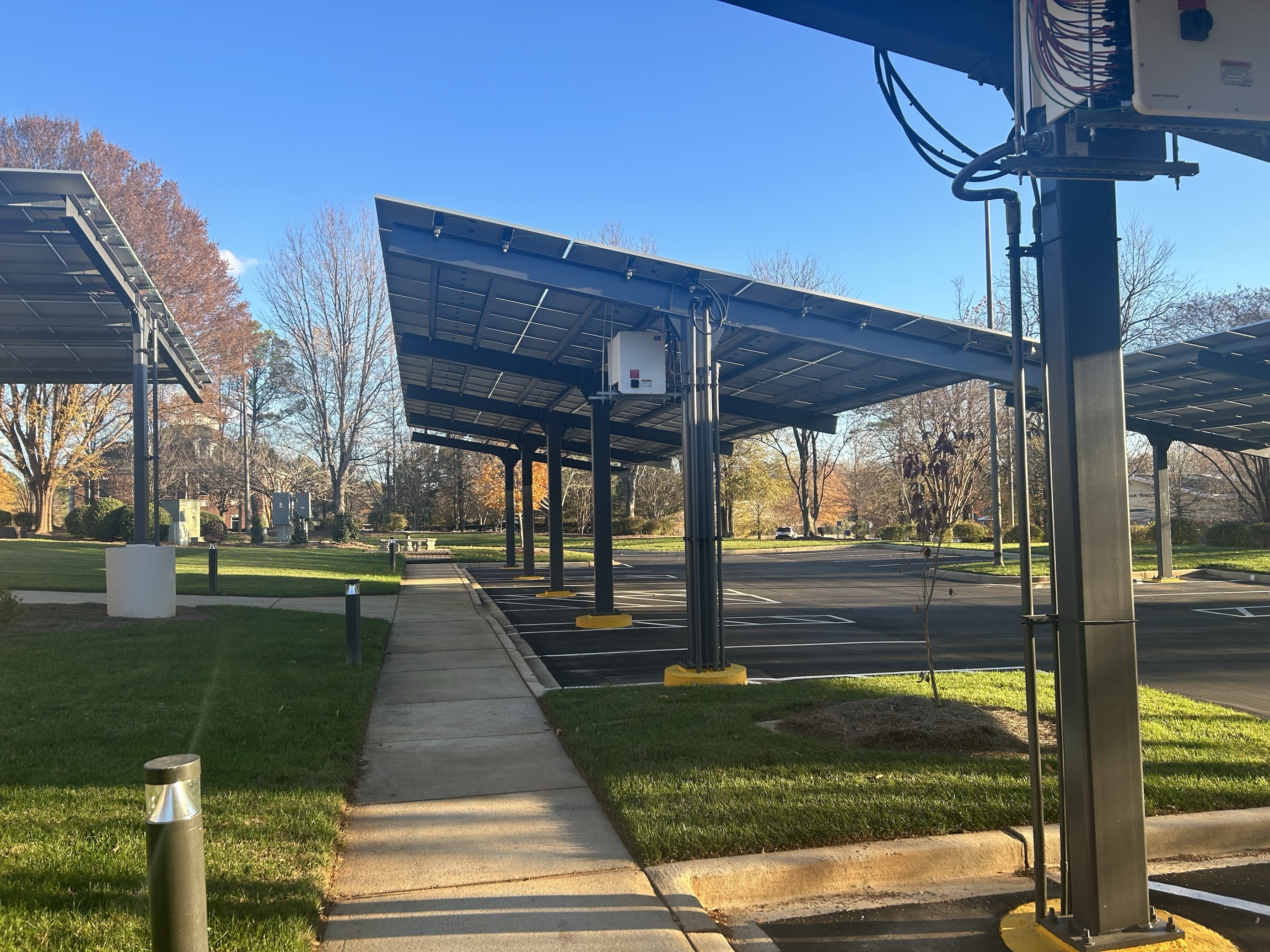 Professional solar panel set up. 