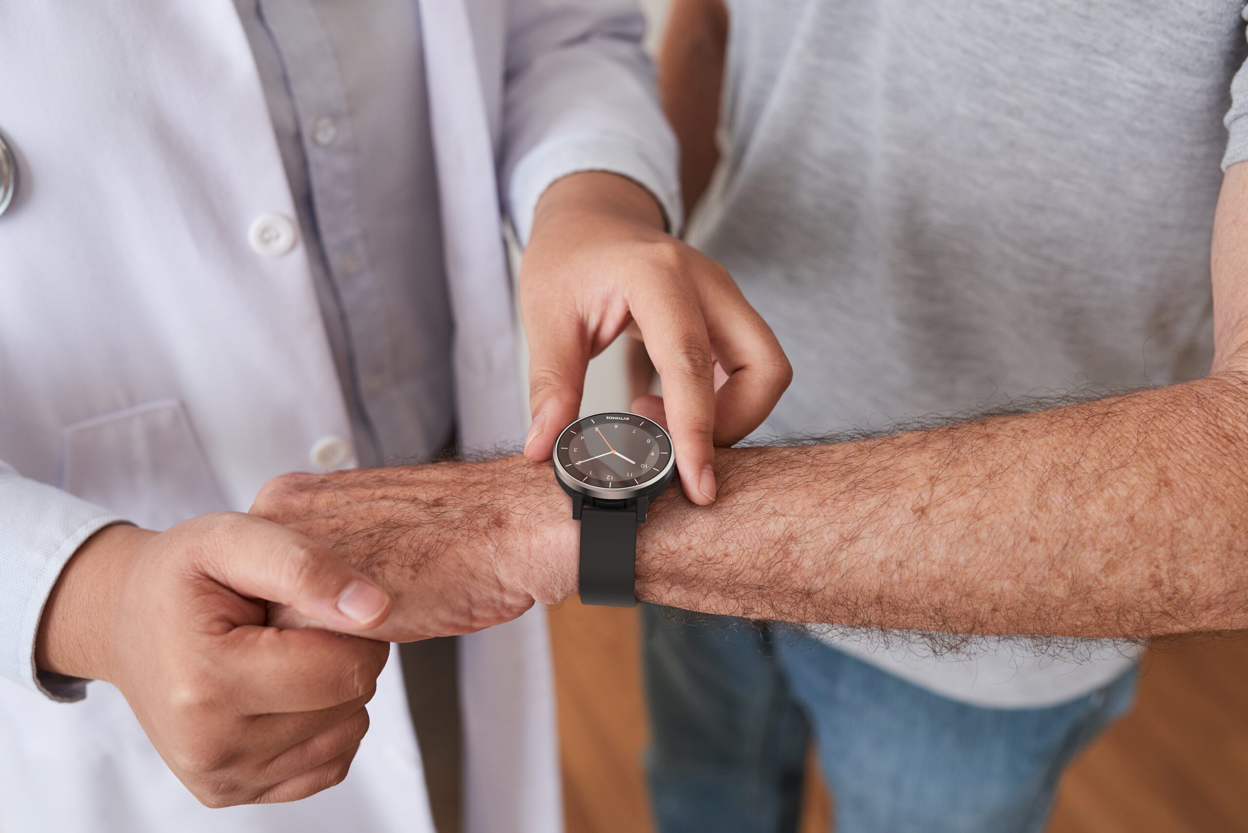Kallos wearable shown on the wrist