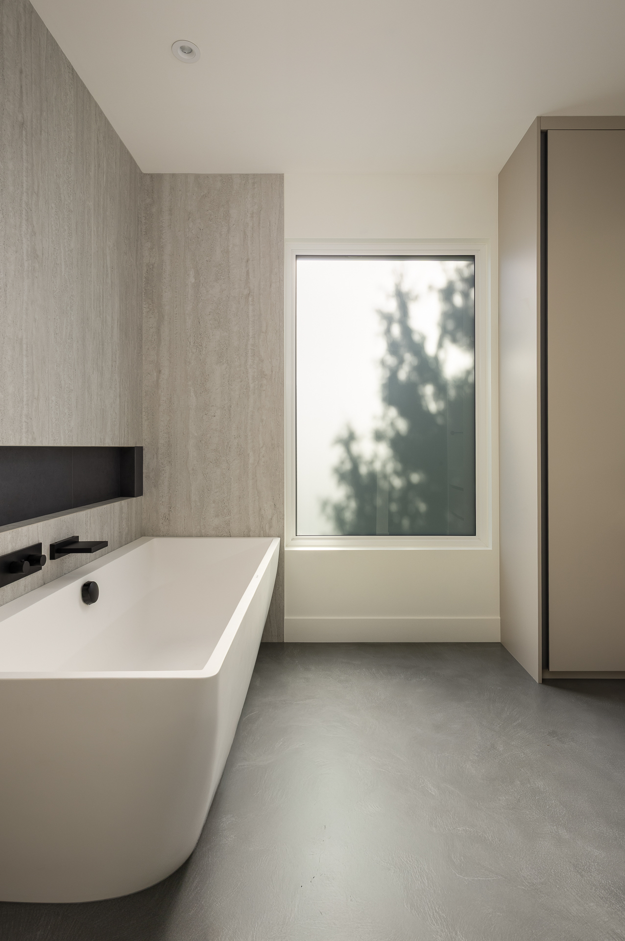 Kitchen island pull-out drawer detail, The Oku House, Japandy minimalist kitchen
