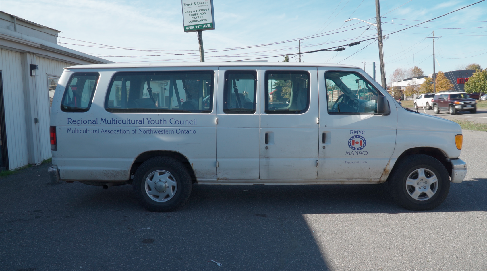 Photo of the white van that the RMYC uses