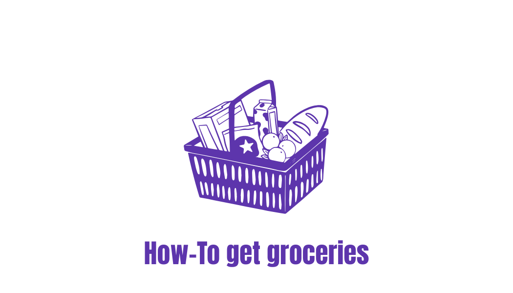 Information on how to get groceries.