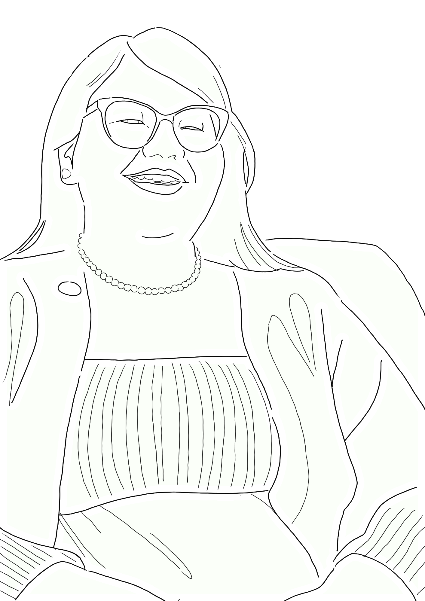 Drawn illustration of Beth Koostachin