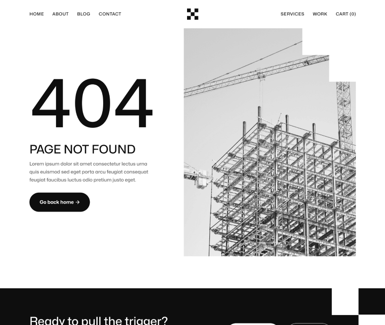 Contructify X - 404 Not Found Page - Construction Webflow Template