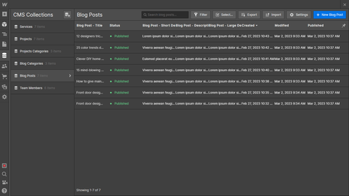 CMS Collection - Construcfy X Webflow Template