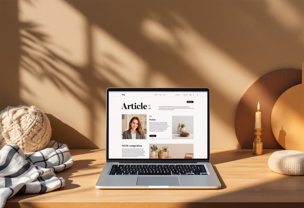 image of an article on a screen (for a social media and communication)