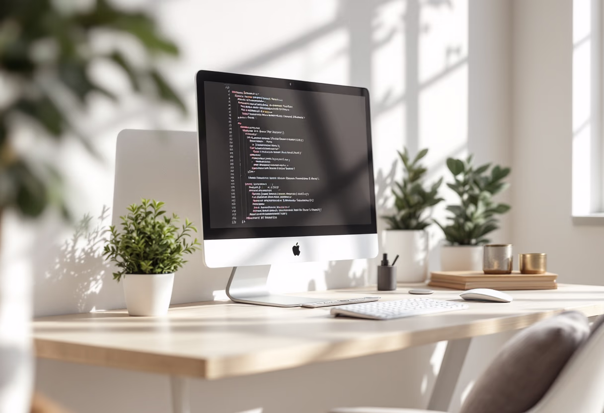 [background image] image of coding on a computer screen (for an ai fintech company)