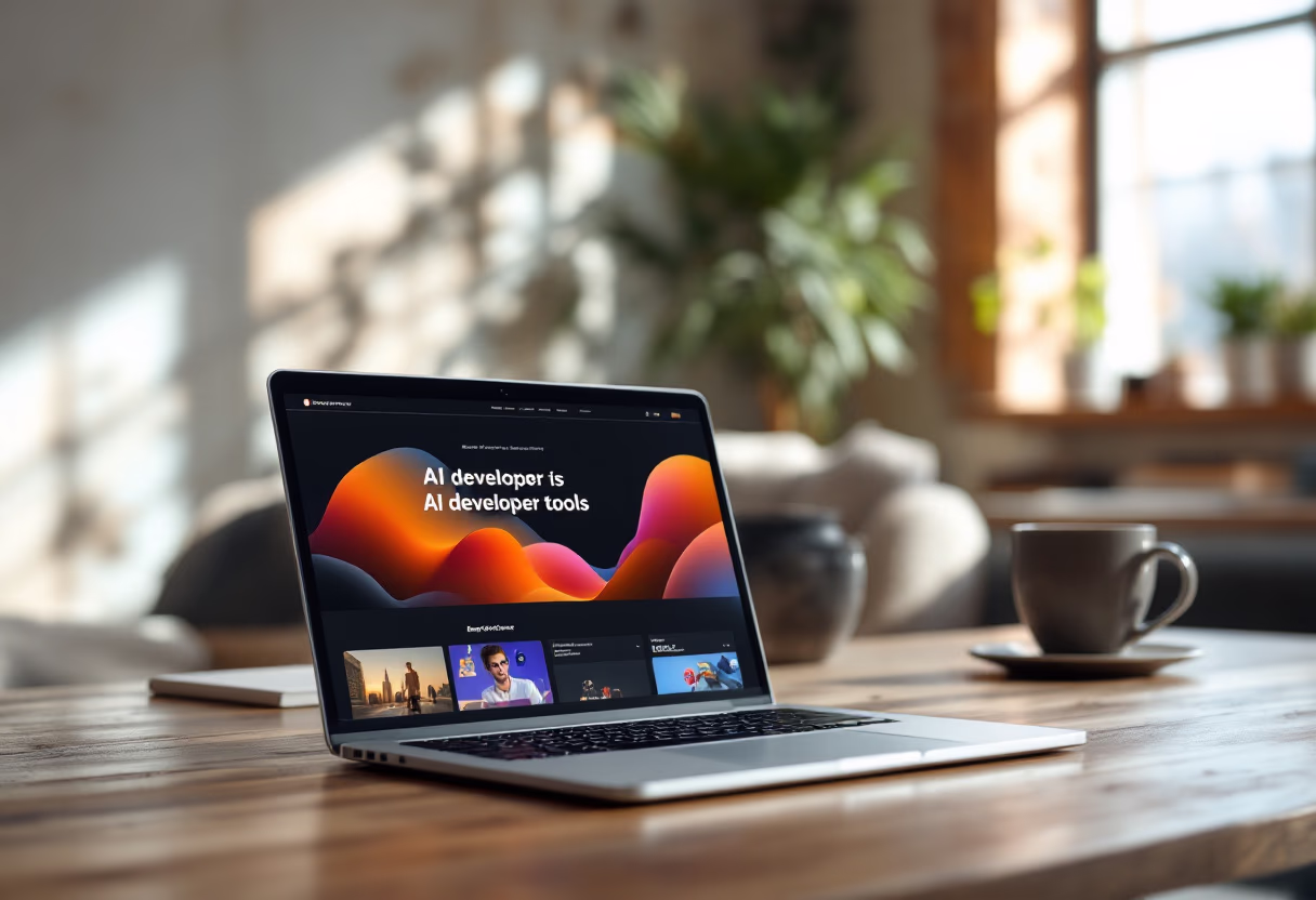 [digital project] image of a website (for an ai developer tools) in a real-life situation