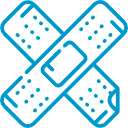 Wound care service icon representing diabetic ulcer treatment and surgical incision management.