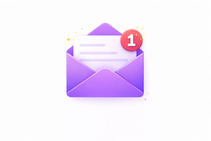 email envelope icon with notification badge alert