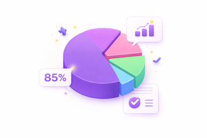 Minimal pie chart showing form response analytics