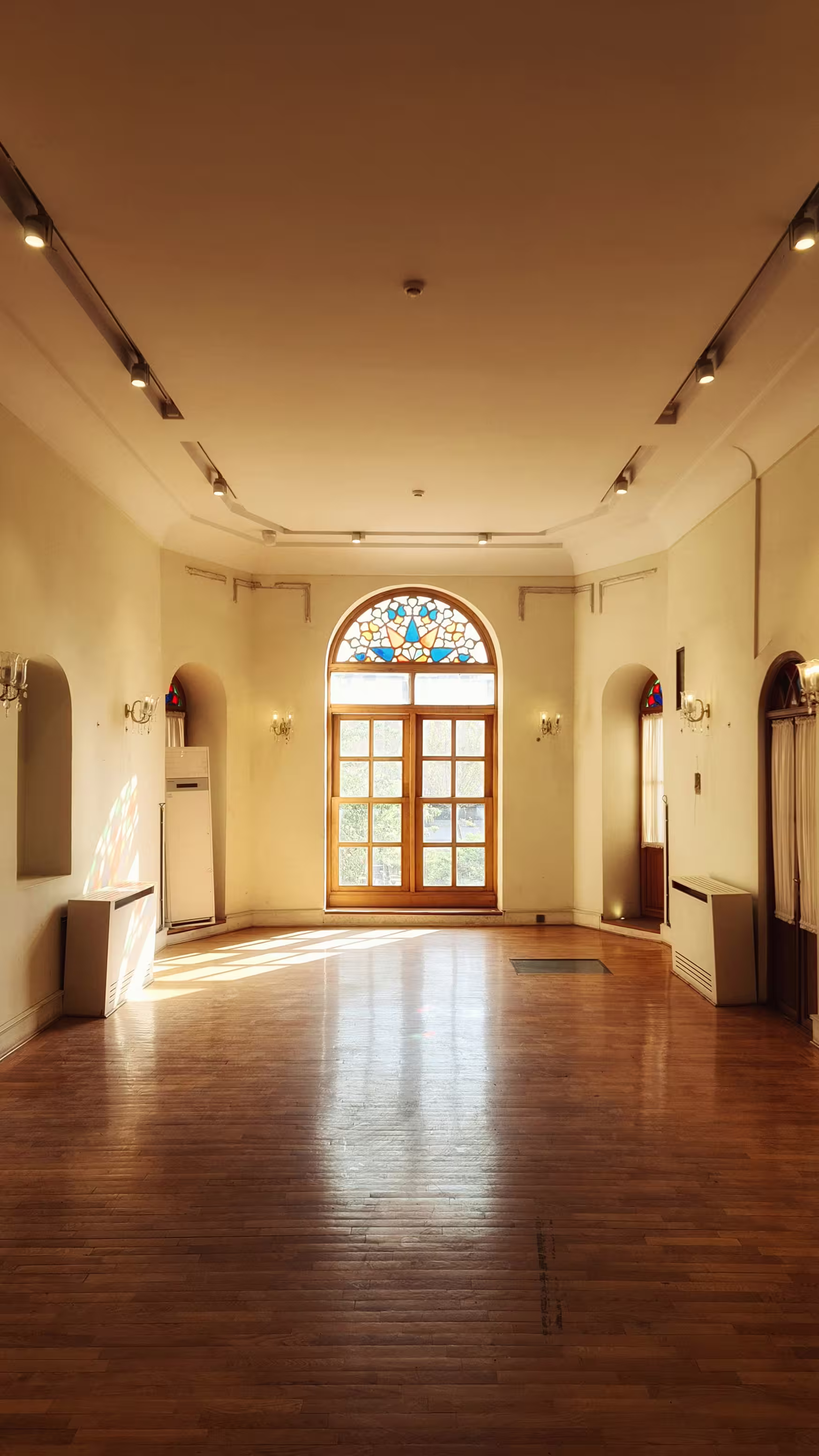 Modern interior visuals with a simple logo.