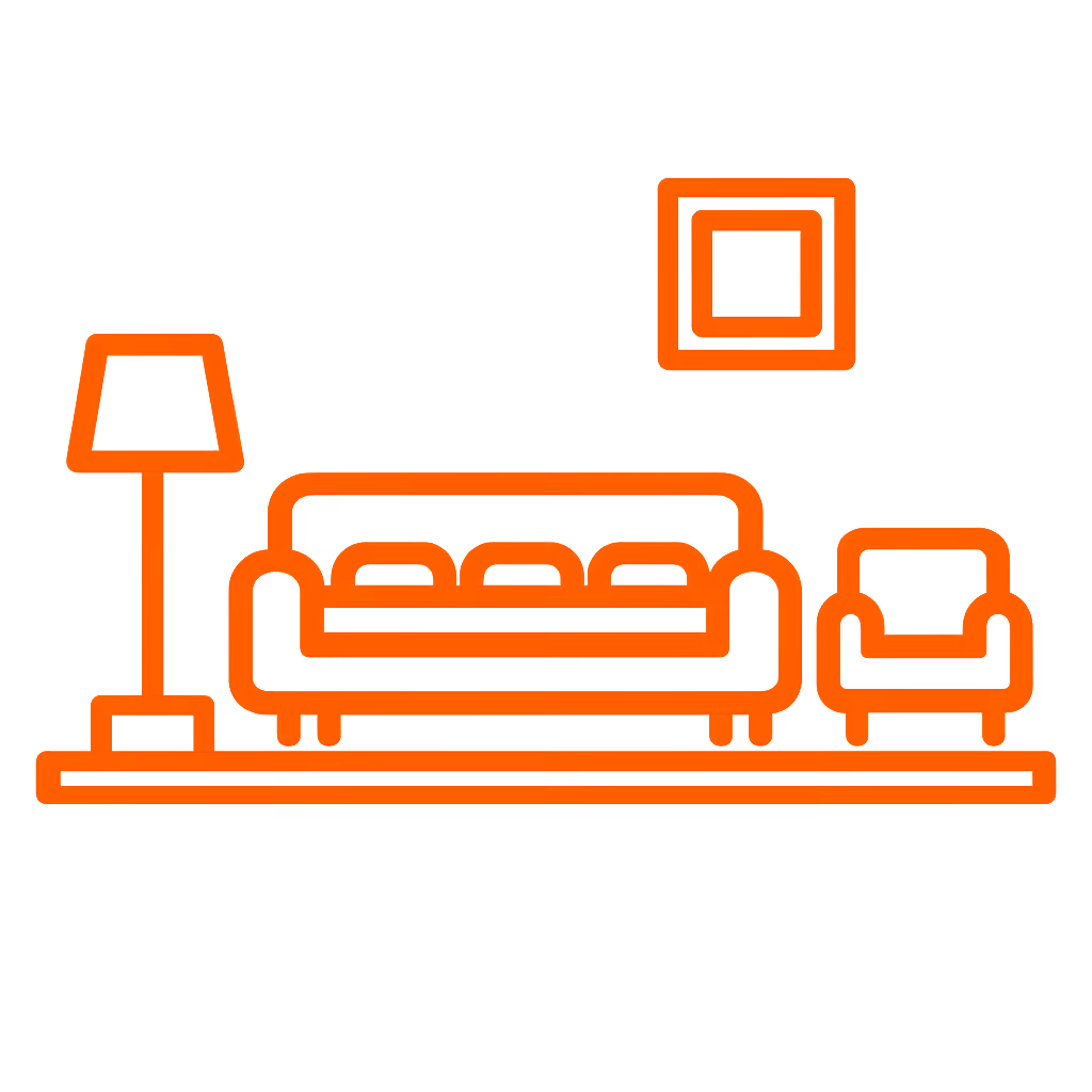 2 to 3 bedroom home furniture icon representing standard family moves in Melbourne