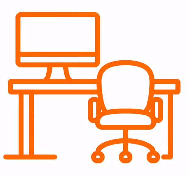 Small office relocation in Brisbane with desk, chair and computer