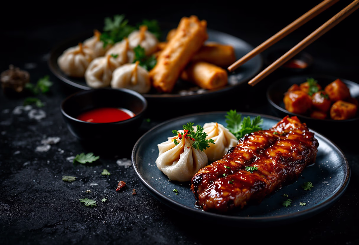image of a variety of appetizers (for a chinese restaurant)