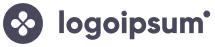Logotype for 'logalpsum' featuring a circular icon with stylized arrows and a star.