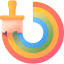 Paintbrush creating a circular rainbow gradient.