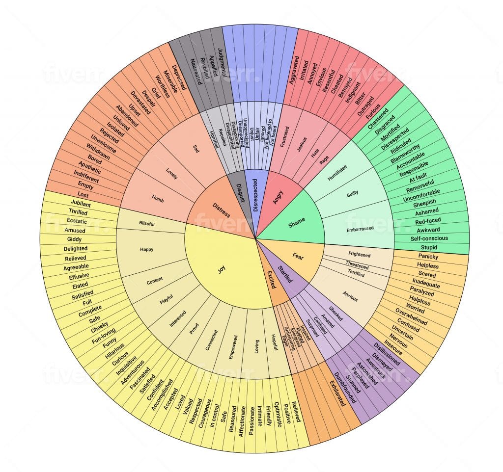 wheel of emotions created from affect