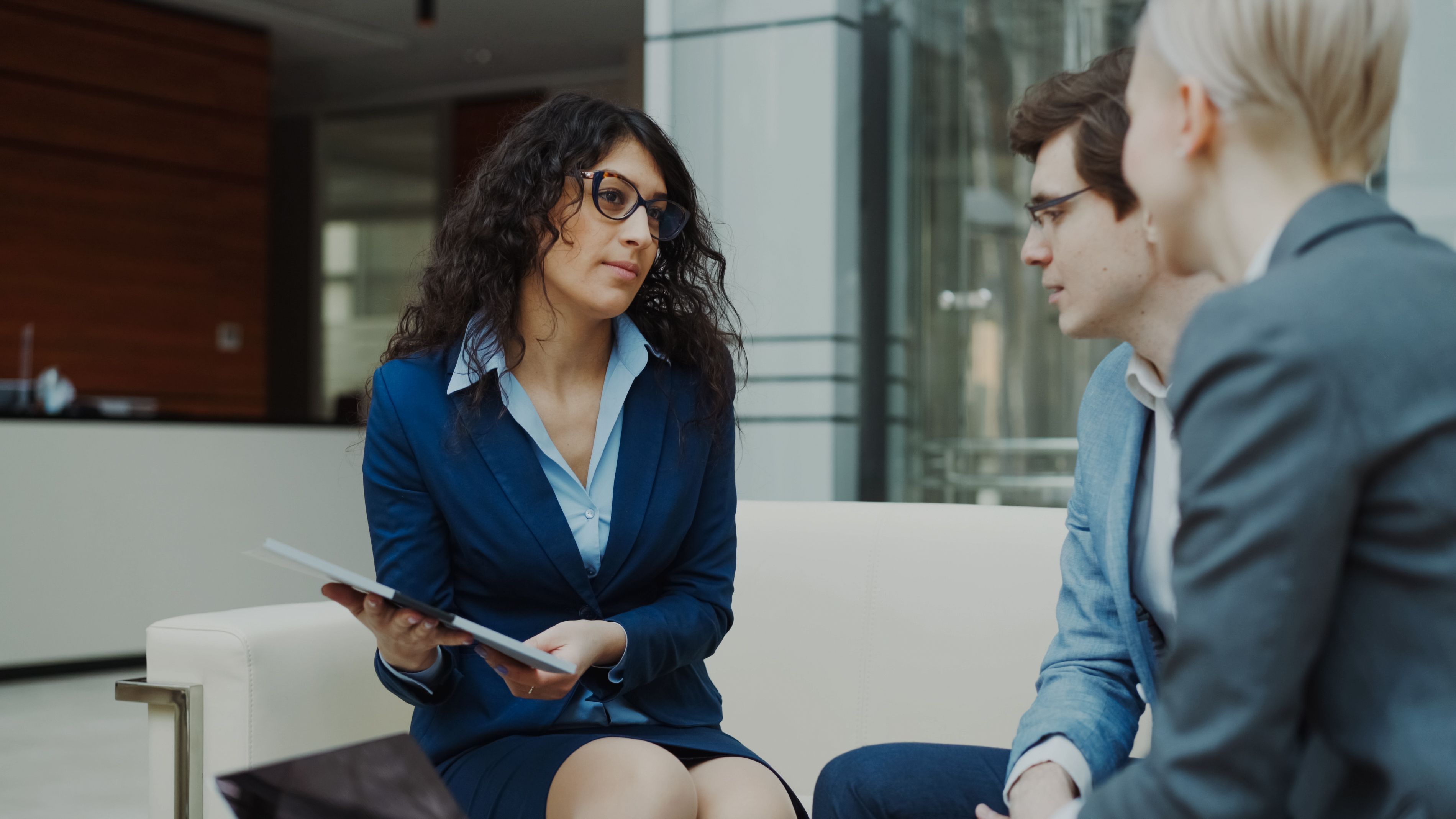 Second-generation family member in meeting with external advisors