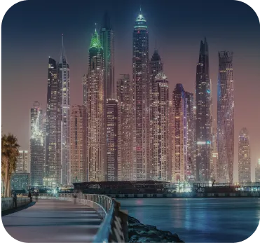 Best Business To Start In Dubai: Skyline view of modern urban cityscape