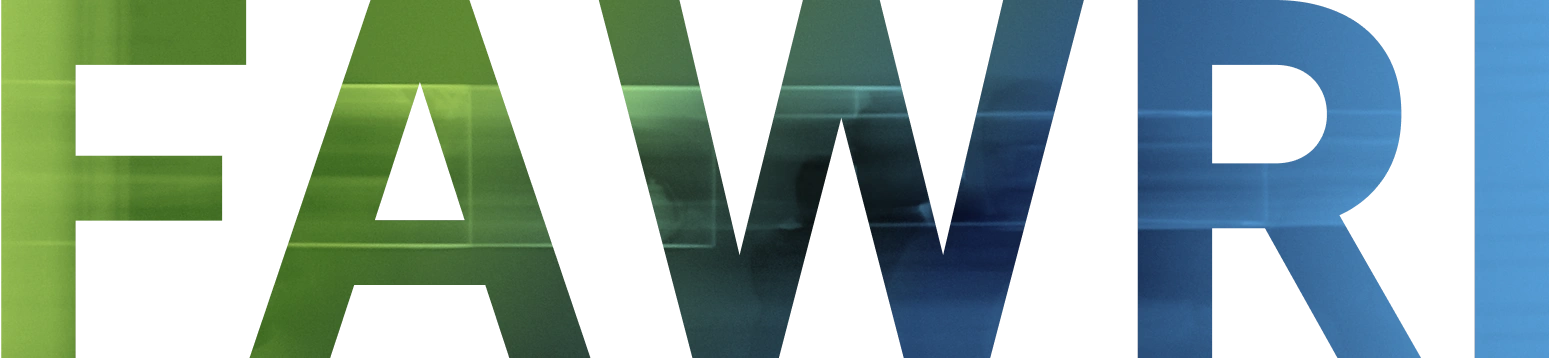 Meydan FZ colorful FAWR text decoration with gradient green and blue