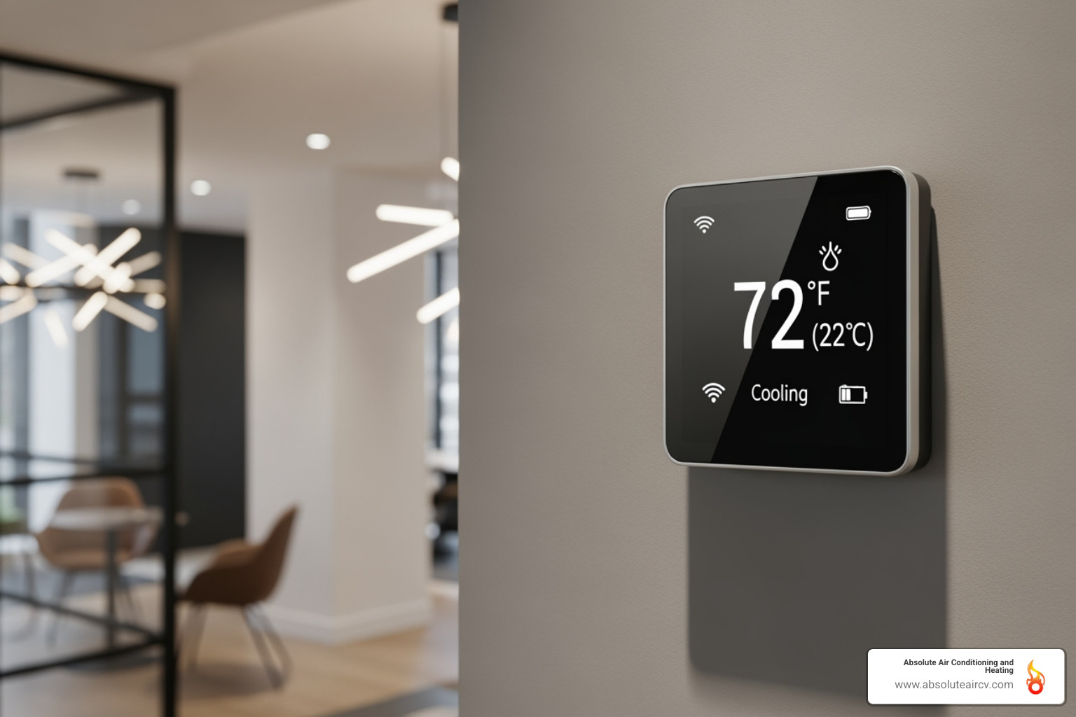 a smart thermostat in a commercial setting - commercial hvac services