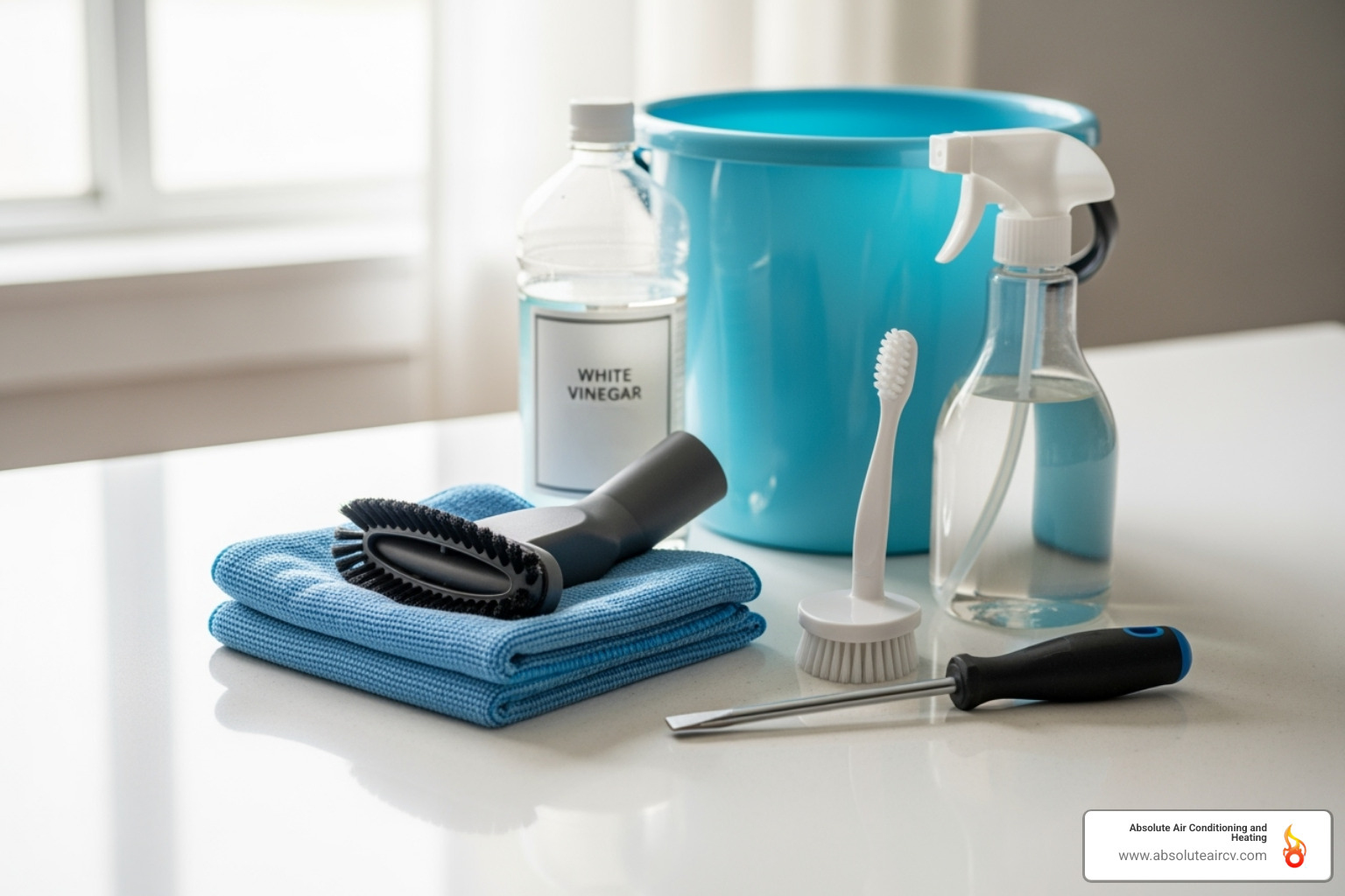 necessary tools laid out - clean home AC