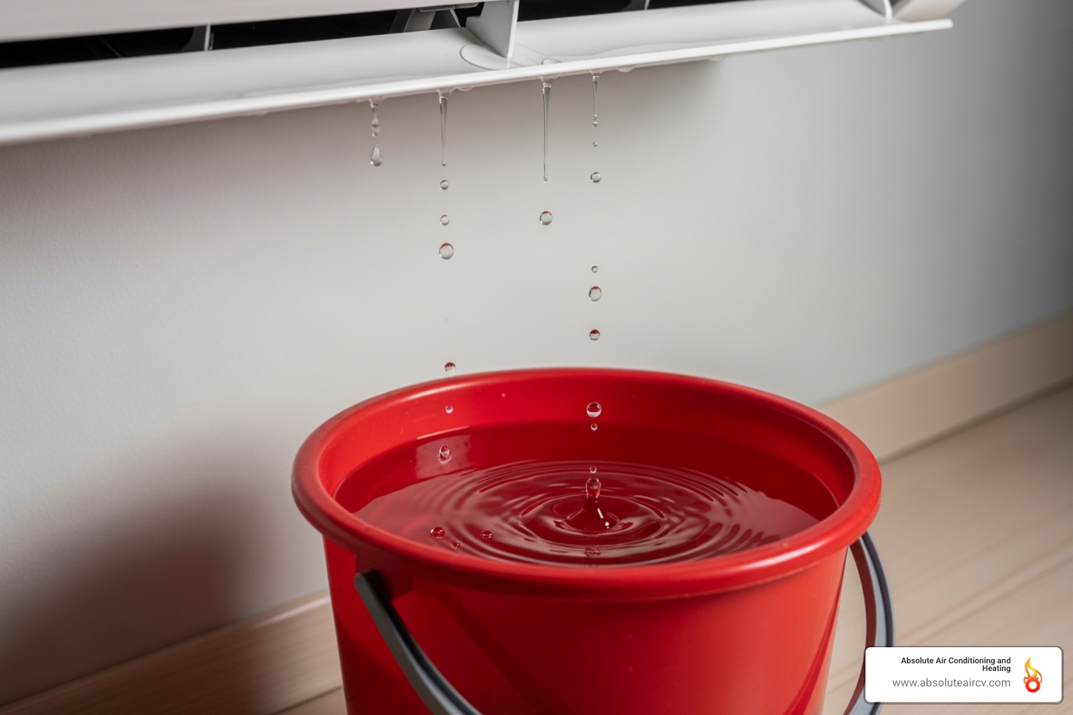 water dripping from indoor mini split unit into bucket - mini split troubleshooting