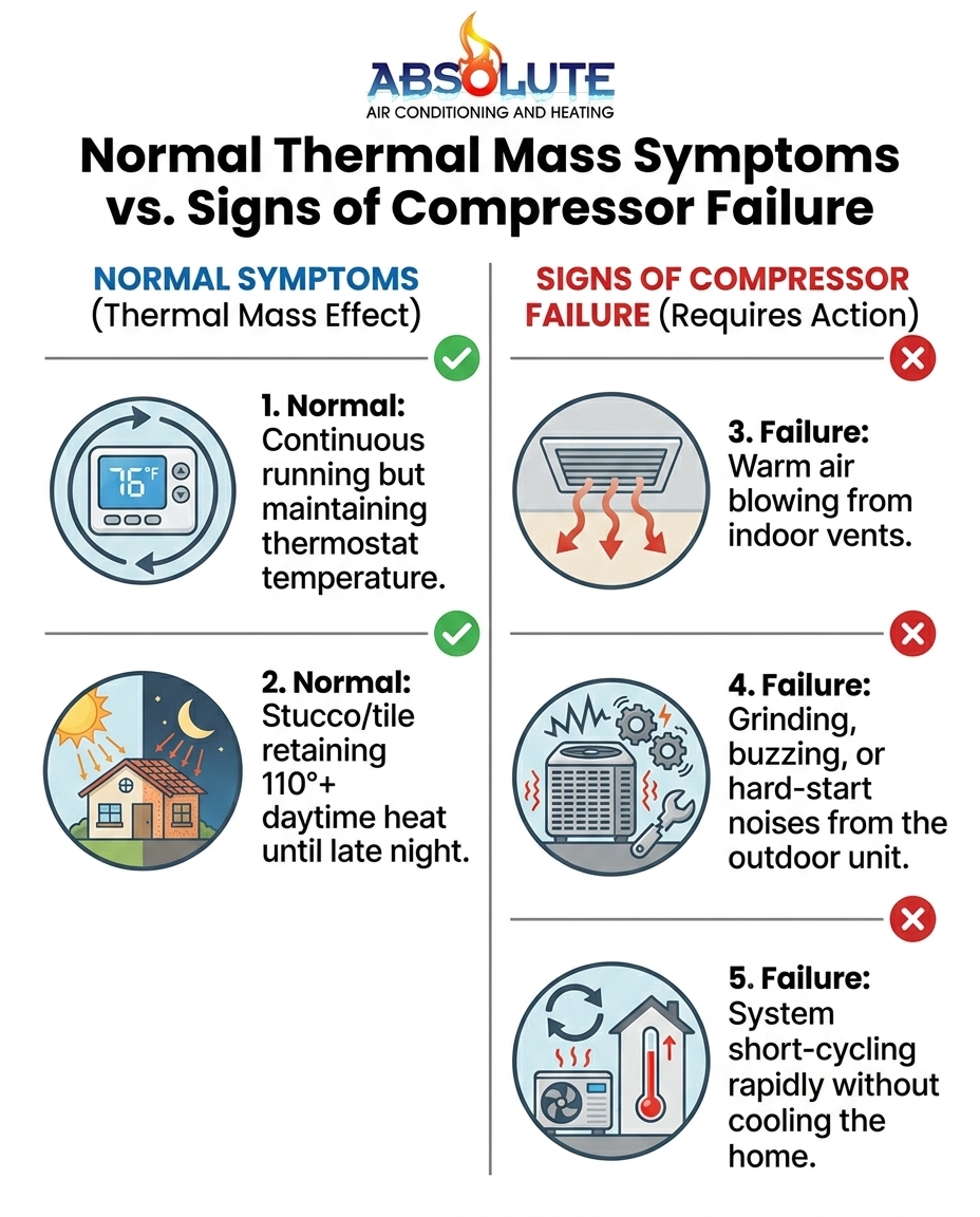Normal Thermal Mass Symptoms vs. Signs of Compressor Failure