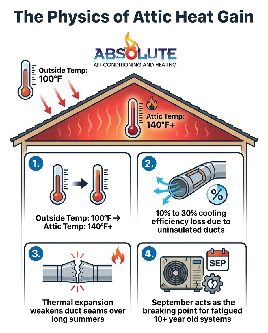The Physics of Attic Heat Gain