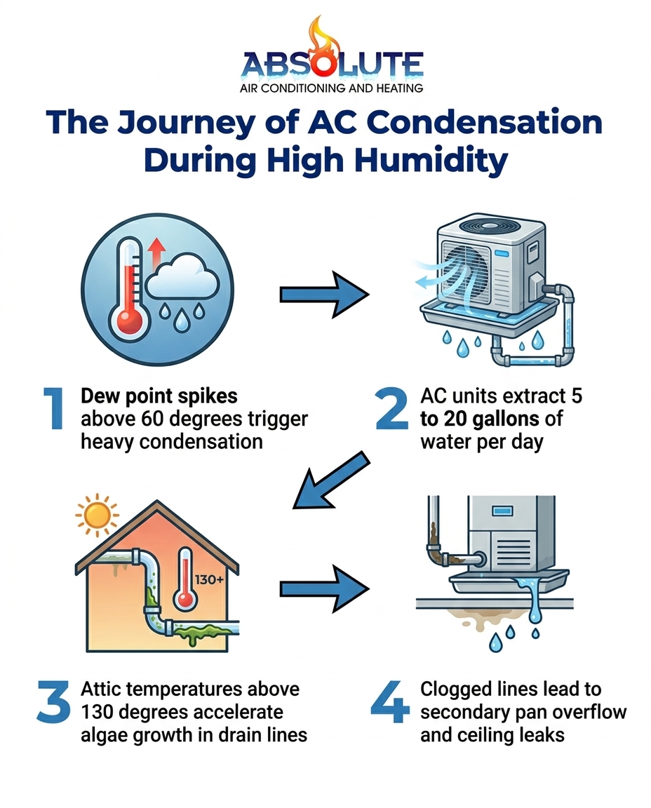 The Journey of AC Condensation During High Humidity