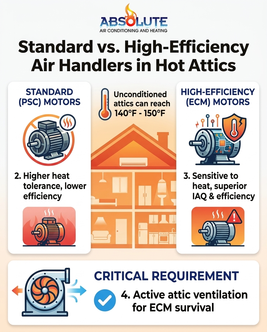 Standard vs. High-Efficiency Air Handlers in Hot Attics