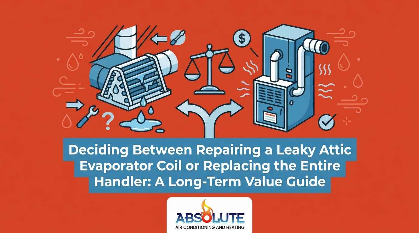 Deciding Between Repairing a Leaky Attic Evaporator Coil or Replacing the Entire Handler