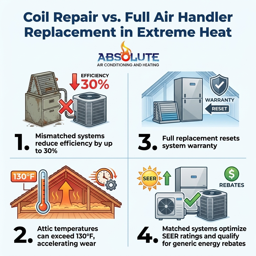 Coil Repair vs. Full Air Handler Replacement in Extreme Heat