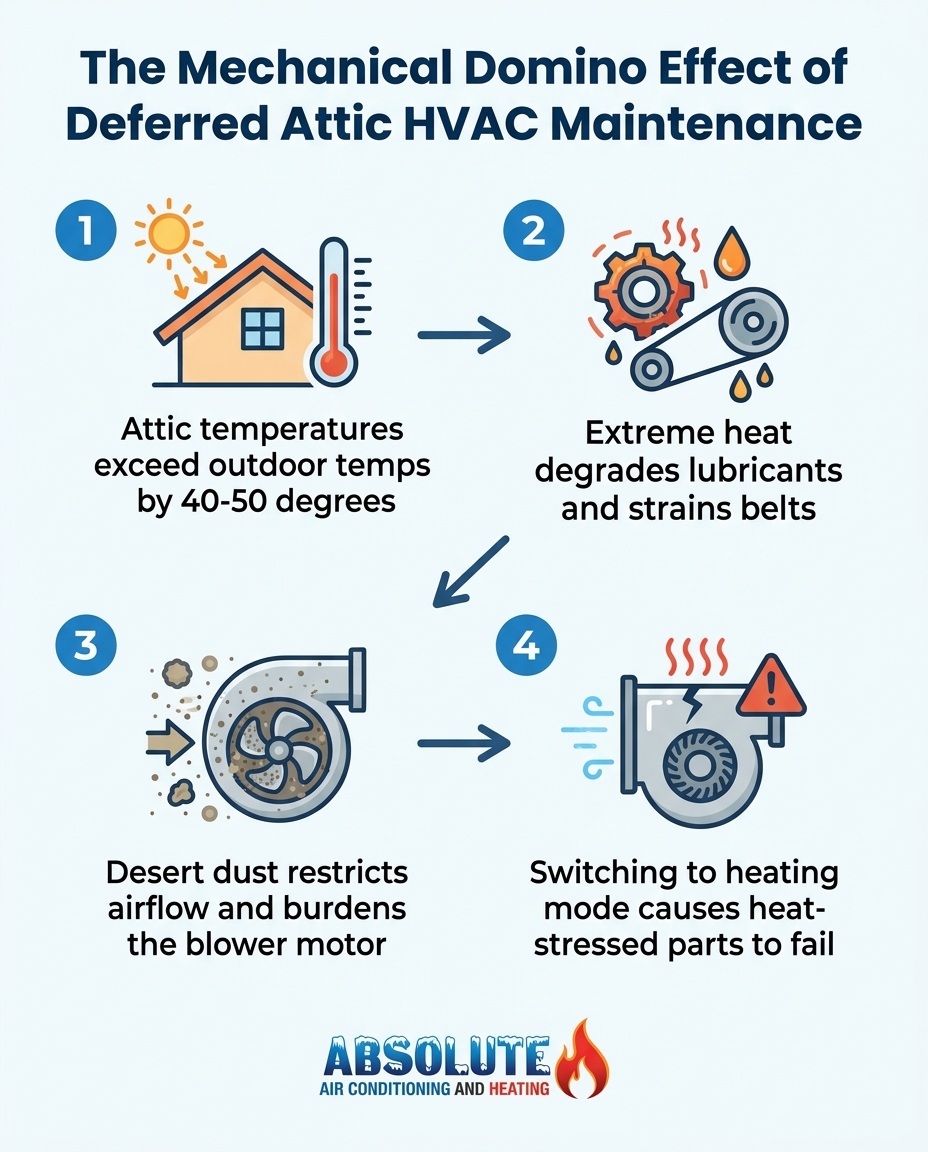 The Mechanical Domino Effect of Deferred Attic HVAC Maintenance