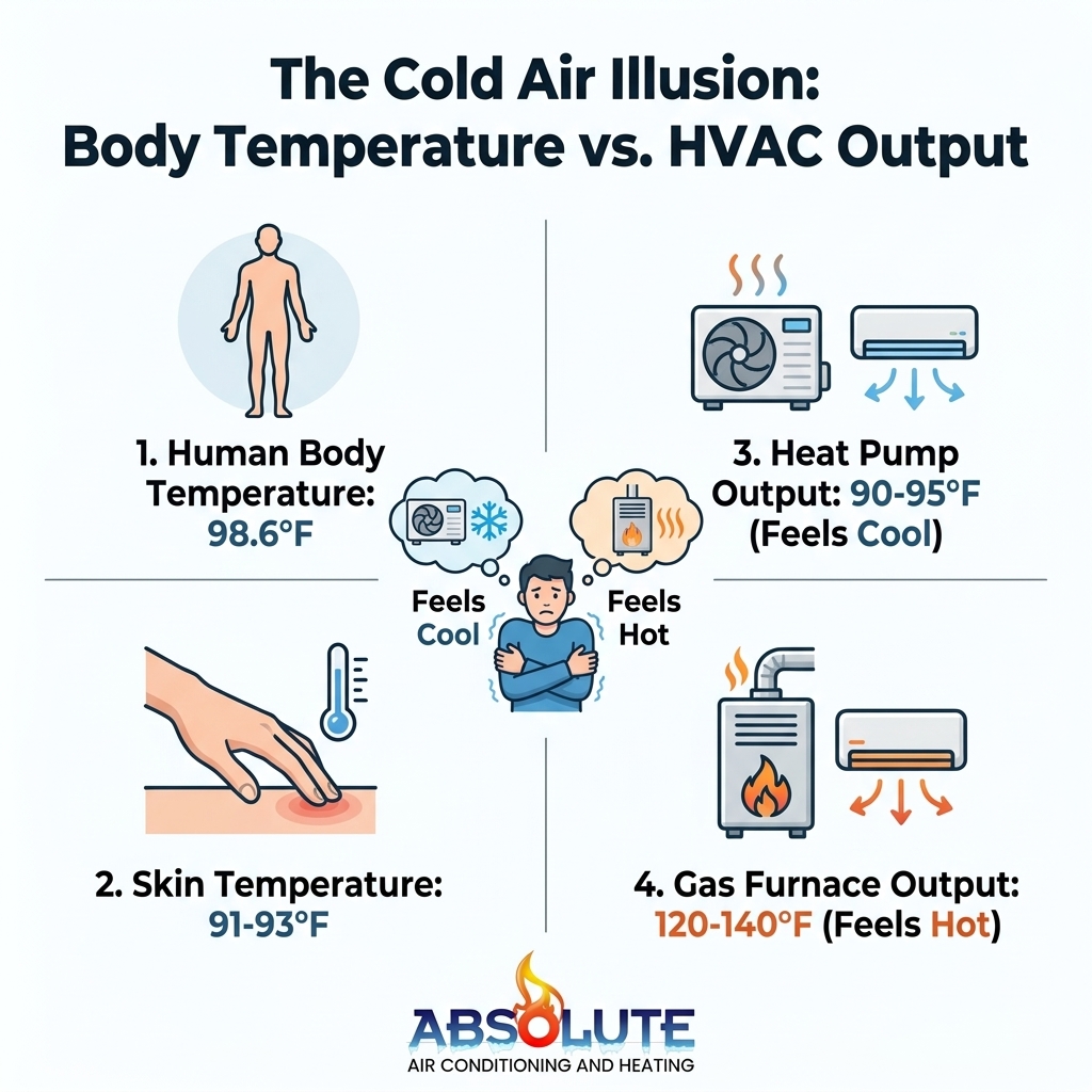 The Cold Air Illusion: Body Temperature vs. HVAC Output