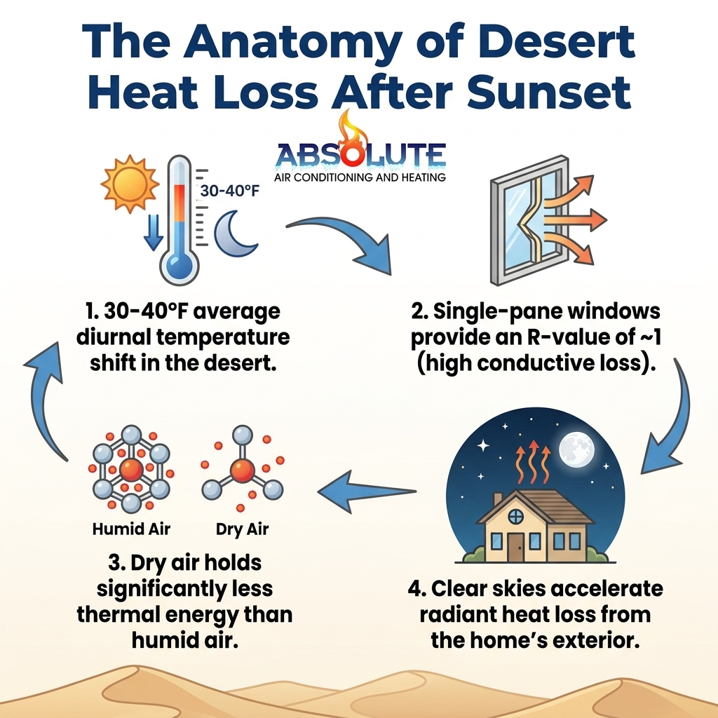The Anatomy of Desert Heat Loss After Sunset