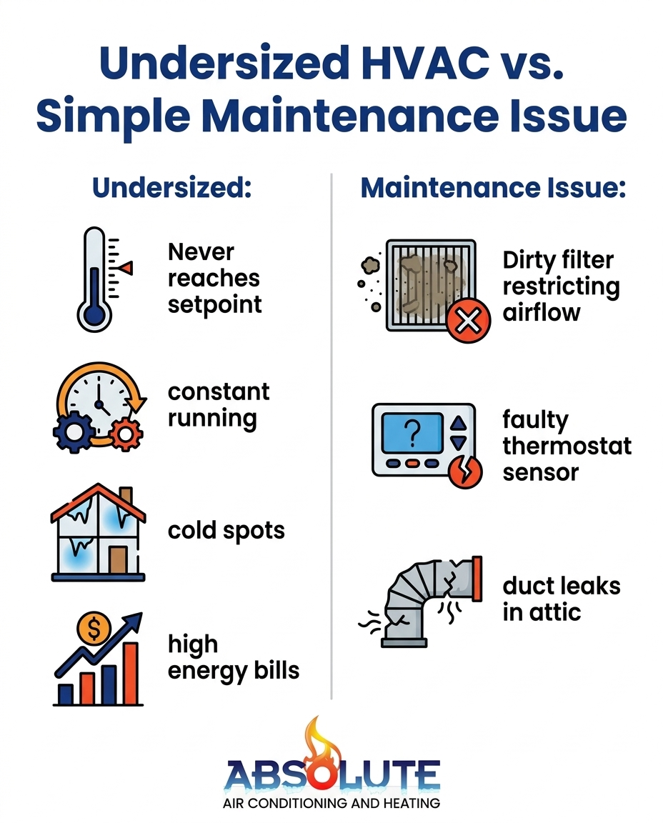 Undersized HVAC vs. Simple Maintenance Issue