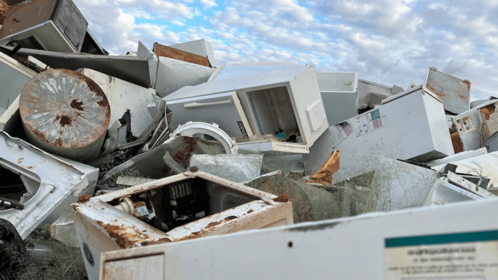 Pile of white goods rubbish