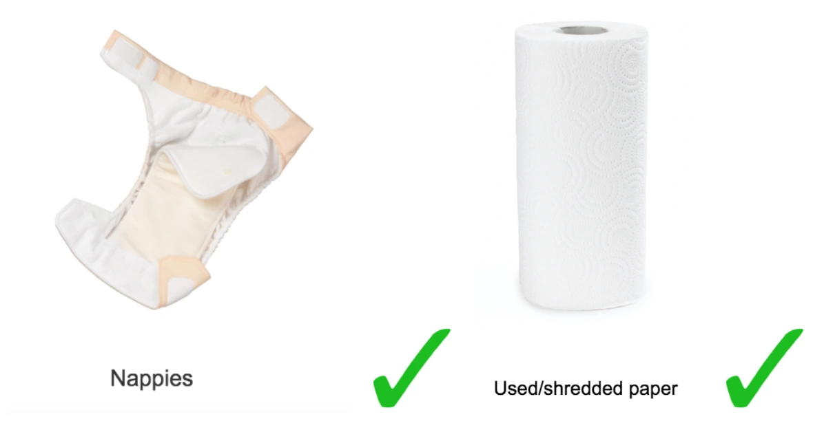 nappies and paper towel