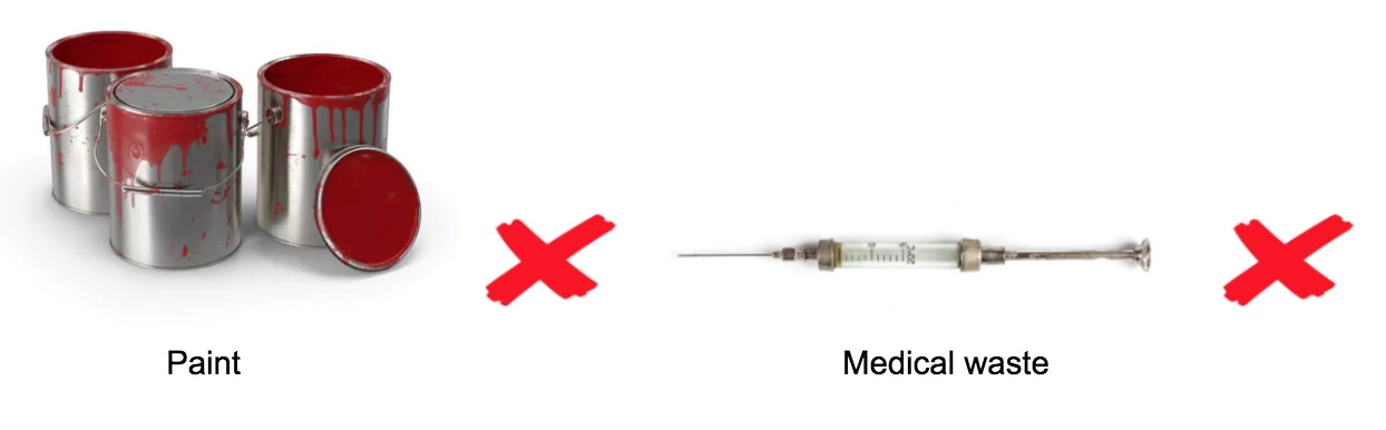 paint and medical waste