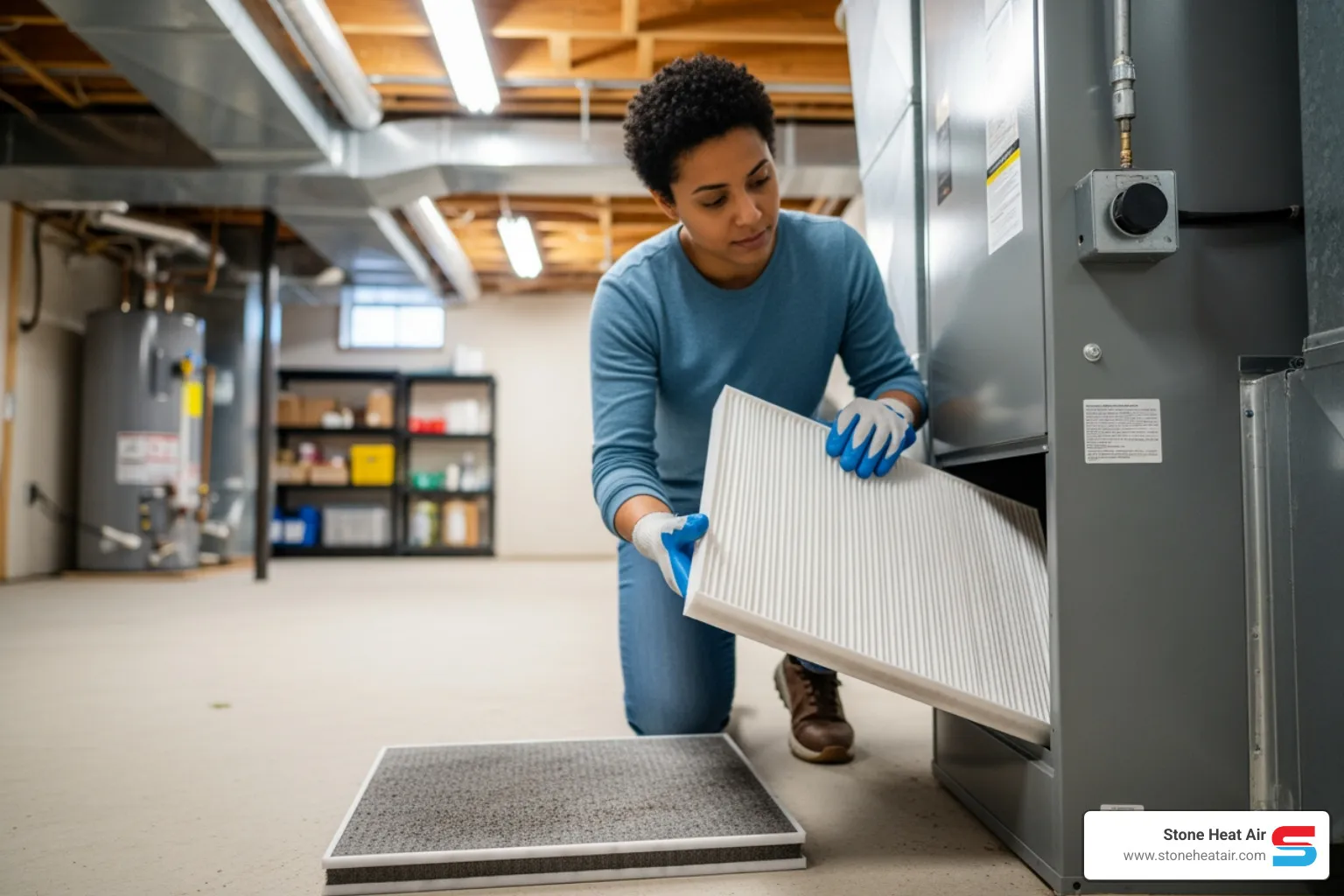 homeowner changing an air filter - duct cleaning making noise in grants pass or