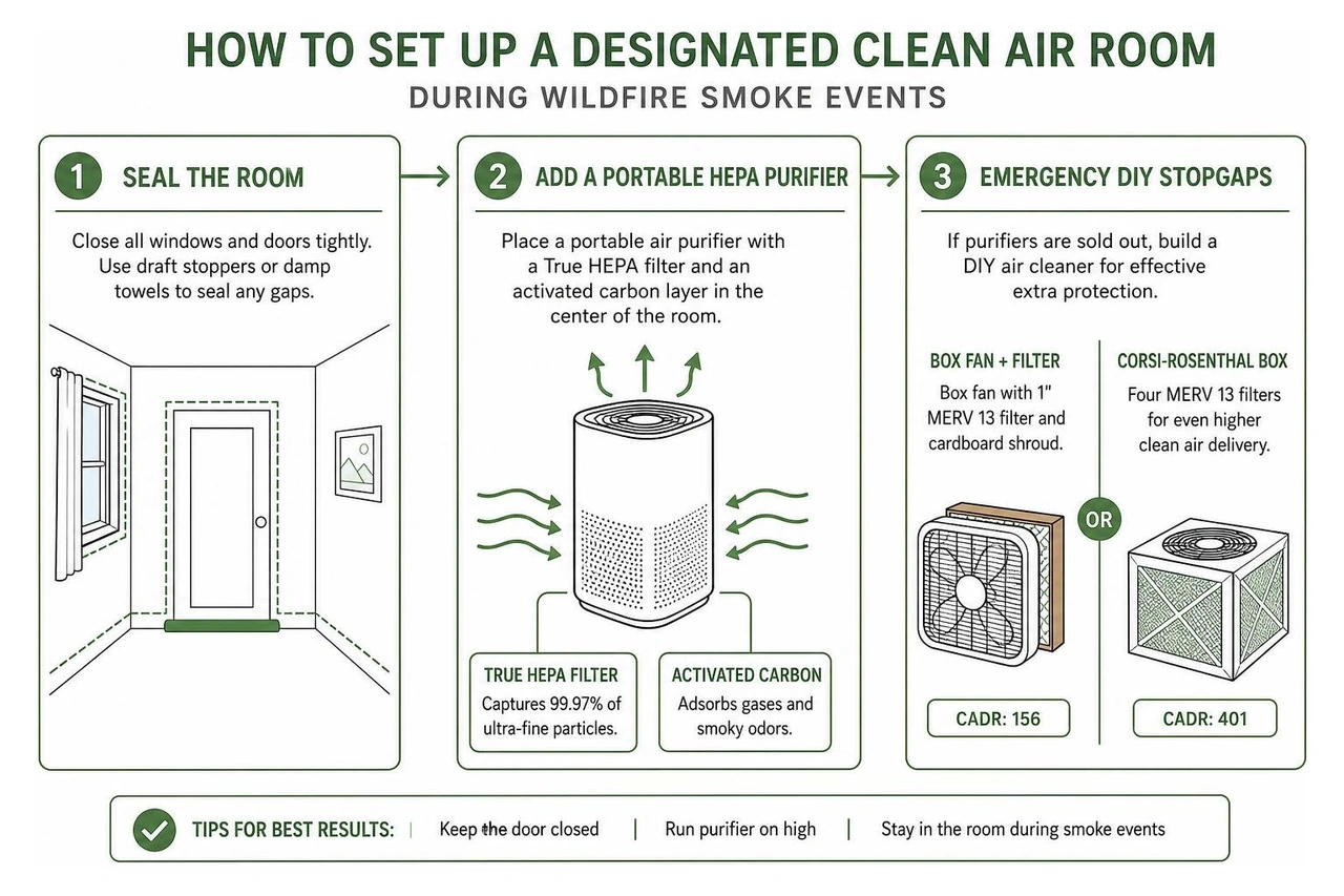 How to set up a designated clean air room in your home during wildfire smoke events How to set up a designated clean air room in your home during wildfire smoke events